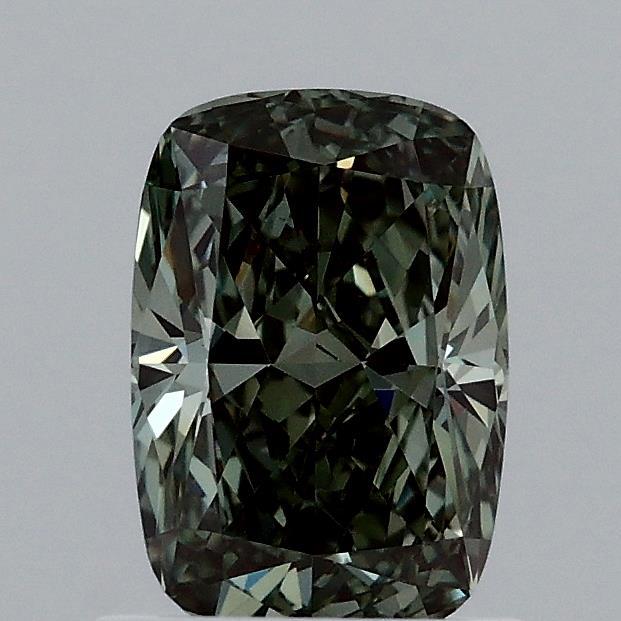 1.05 Ct. Fancy Vivid Green Cushion Lab Grown Diamond