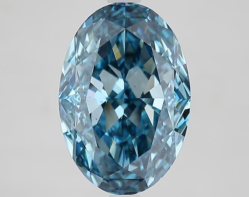 4.44 Ct. Fancy Vivid Blue Oval Lab Grown Diamond