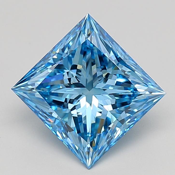 3.32 Ct. Fancy Vivid  Blue Princess Lab Grown Diamond