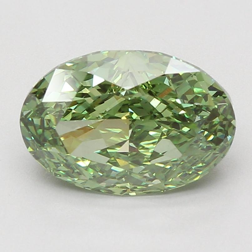 4.05 Ct. Fancy Vivid Green Oval Lab Grown Diamond