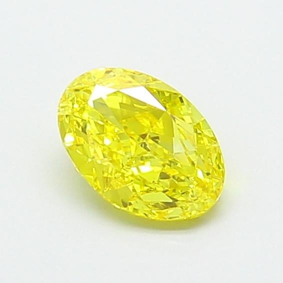 0.74 Ct. Fancy Vivid  Yellow Oval Lab Grown Diamond