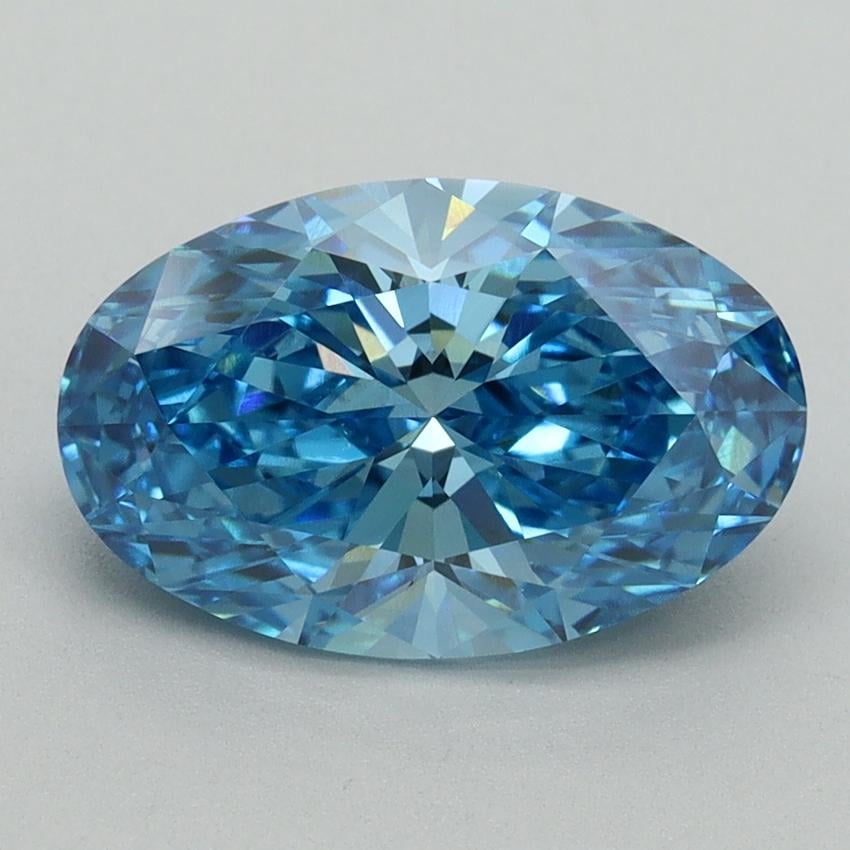 2.52 Ct. Fancy Vivid Blue Oval Lab Grown Diamond