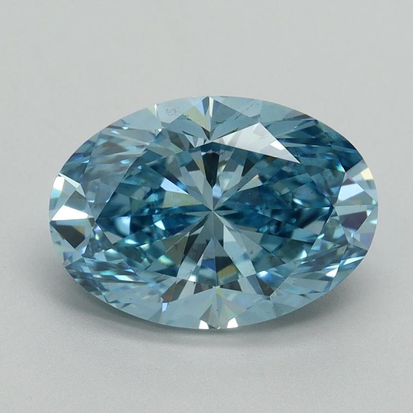 3.04 Ct. Fancy Vivid Blue Oval Lab Grown Diamond
