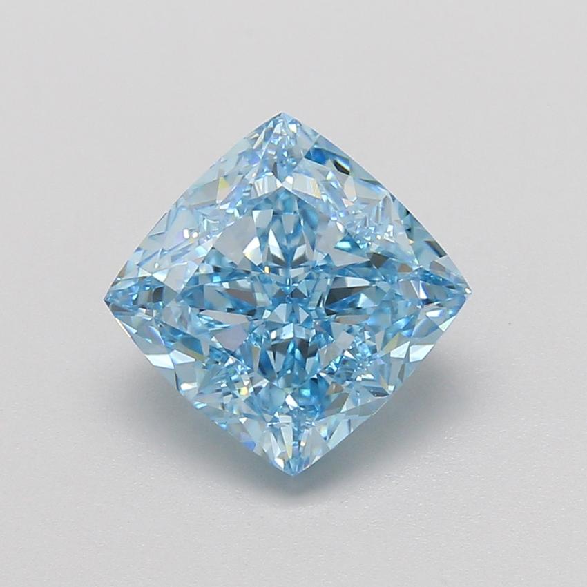 4.09 Ct. Fancy Vivid Blue Cushion Lab Grown Diamond