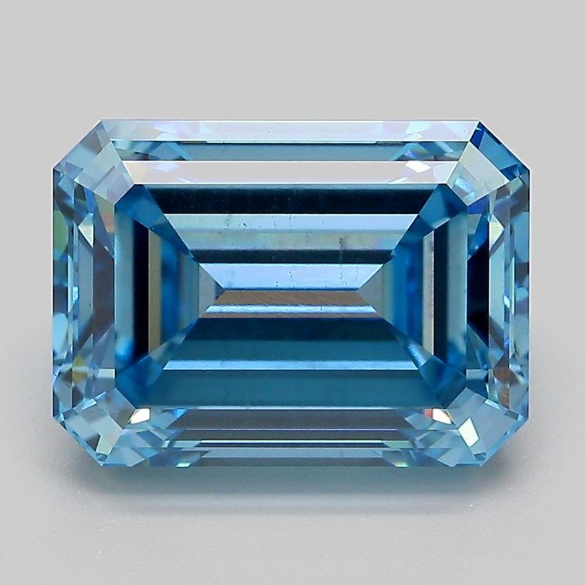 6.10 Ct. Fancy Vivid Blue Emerald Lab Grown Diamond