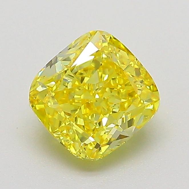 1.05 Ct. Fancy Vivid  Yellow Cushion Lab Grown Diamond
