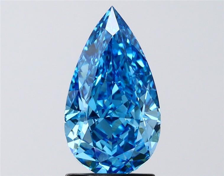 2.03 Ct. Fancy Vivid Blue Pear Lab Grown Diamond
