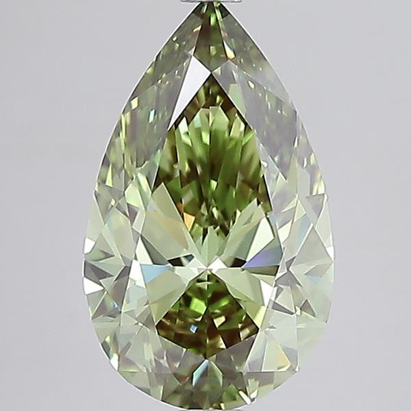 3.88 Ct. Fancy Vivid Green Pear Lab Grown Diamond
