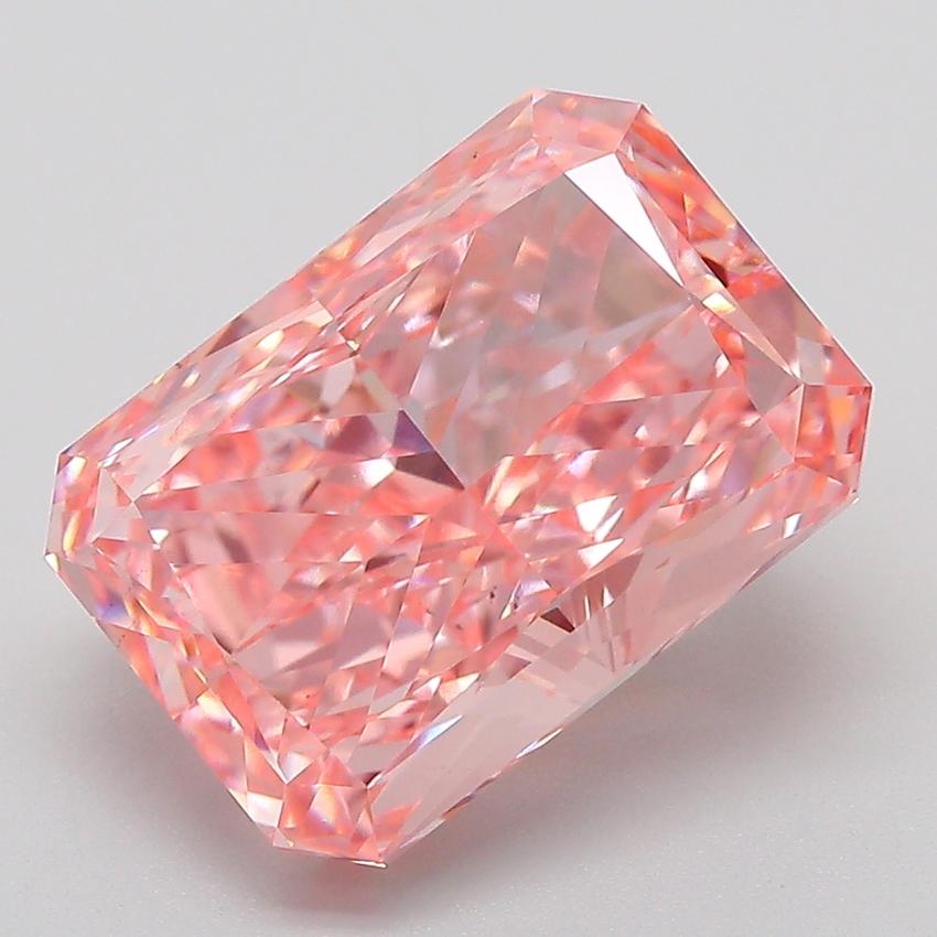 6.03 Ct. Fancy Vivid  Pink Radiant Lab Grown Diamond