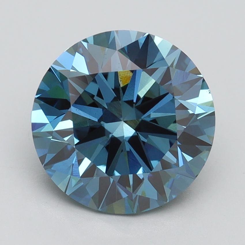 2.70 Ct. Fancy Vivid Blue Round Lab Grown Diamond