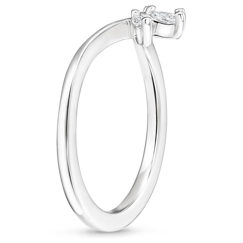 Platinum Abelia Diamond Ring, large side view