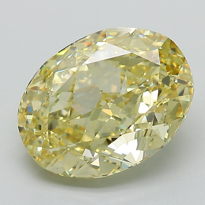 4.19 Ct. Fancy Intense Yellow Oval Lab Grown Diamond