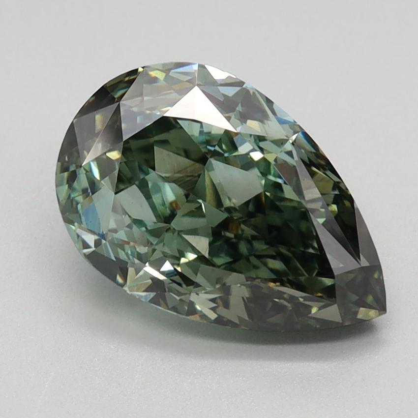 2.34 Ct. Fancy Vivid Green Pear Lab Grown Diamond