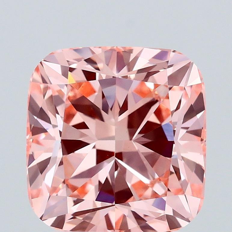 3.09 Ct. Fancy Intense Pink Cushion Lab Grown Diamond