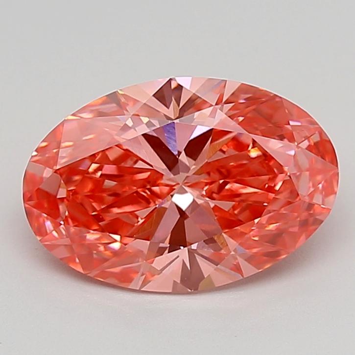 3.05 Ct. Fancy Vivid  Pink Oval Lab Grown Diamond