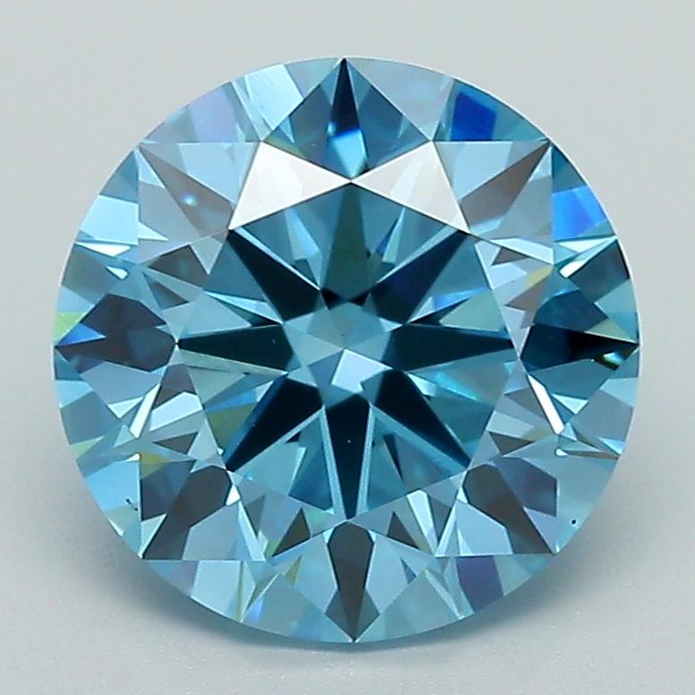 2.99 Ct. Fancy Vivid Blue Round Lab Grown Diamond