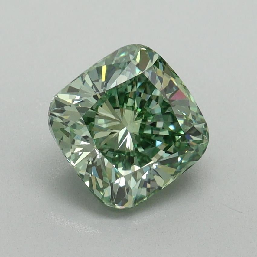 1.43 Ct. Fancy Vivid Pacific Green Cushion Lab Grown Diamond