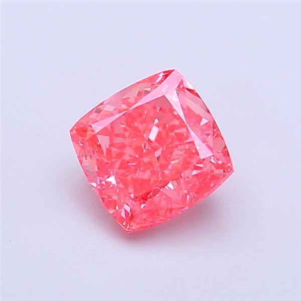 1.09 Ct. Fancy Vivid  Pink Cushion Lab Grown Diamond