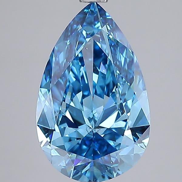 3.03 Ct. Fancy Vivid  Blue Pear Lab Grown Diamond