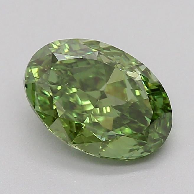 0.70 Ct. Fancy Vivid  Green Oval Lab Grown Diamond