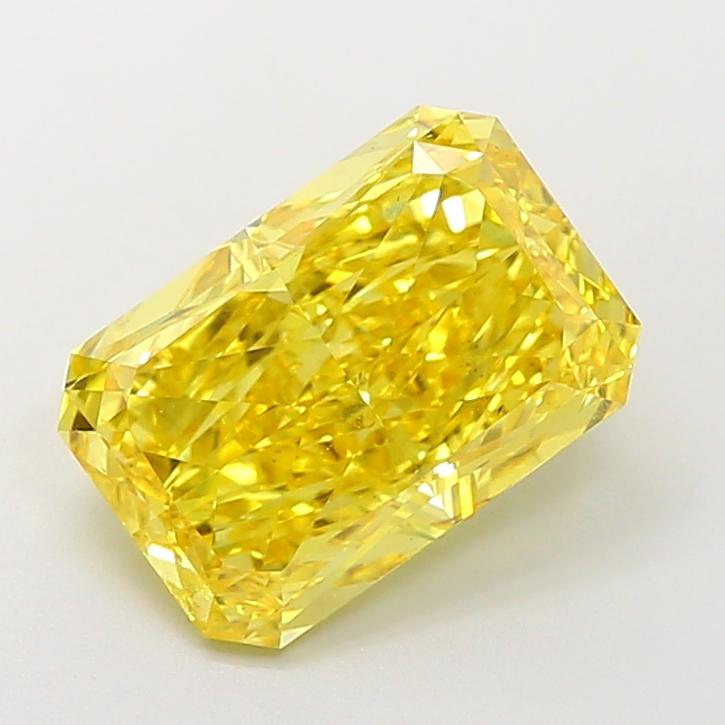 4.18 Ct. Fancy Vivid Yellow Radiant Lab Grown Diamond