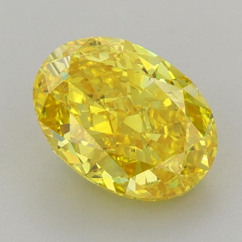 2.47 Ct. Fancy Vivid Yellow Oval Lab Grown Diamond
