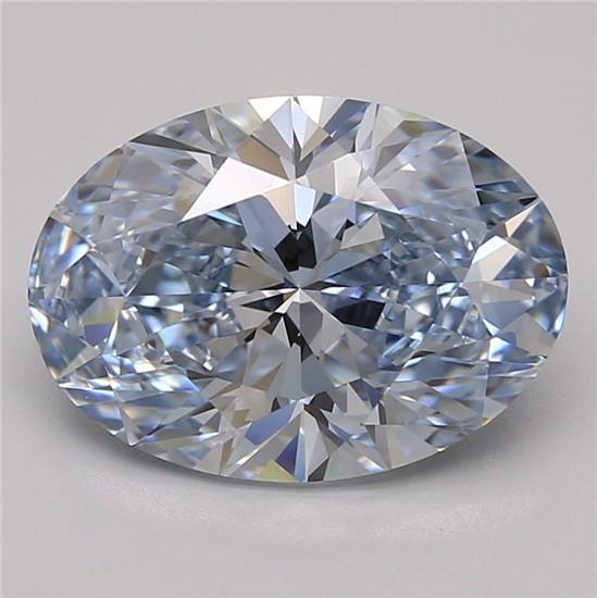 3.53 Ct. Fancy Intense Blue Oval Lab Grown Diamond