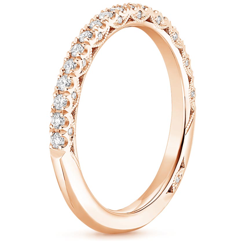 18K Rose Gold Tacori Petite Crescent Diamond Ring (1/4 ct. tw.), large side view