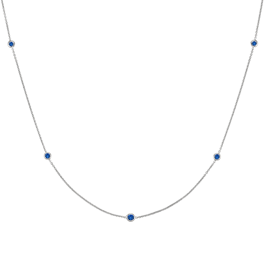 Blue Tonal Sapphire Necklace 