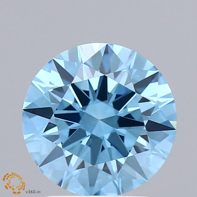 2.07 Ct. Fancy Vivid Blue Round Lab Grown Diamond