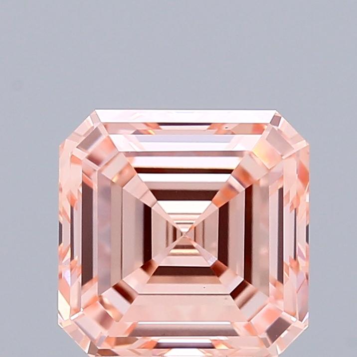 3.00 Ct. Fancy Intense Orangy Pink Asscher Lab Grown Diamond