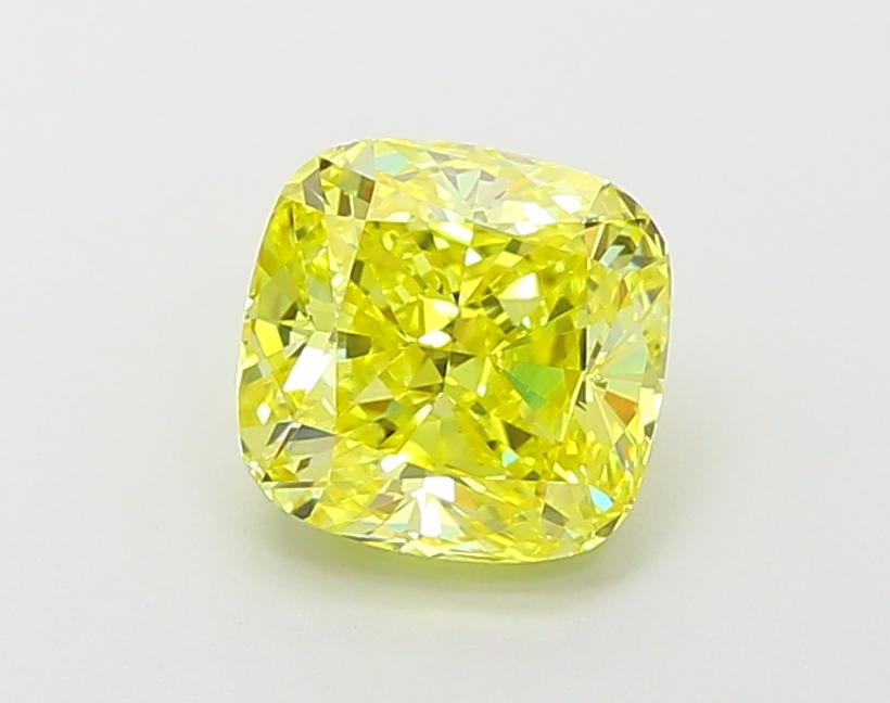 2.02 Ct. Fancy Vivid Yellow Cushion Lab Grown Diamond