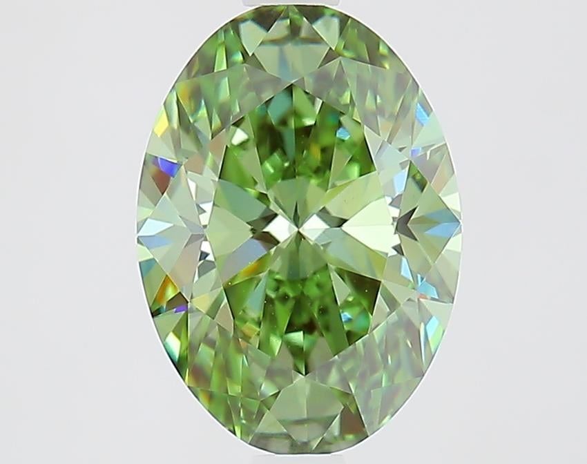 2.03 Ct. Fancy Vivid Green Oval Lab Grown Diamond