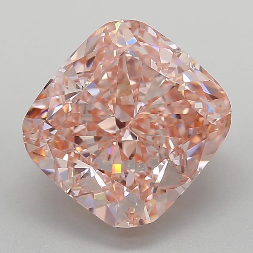 8.00 Ct. Fancy Vivid  Pink Cushion Lab Grown Diamond