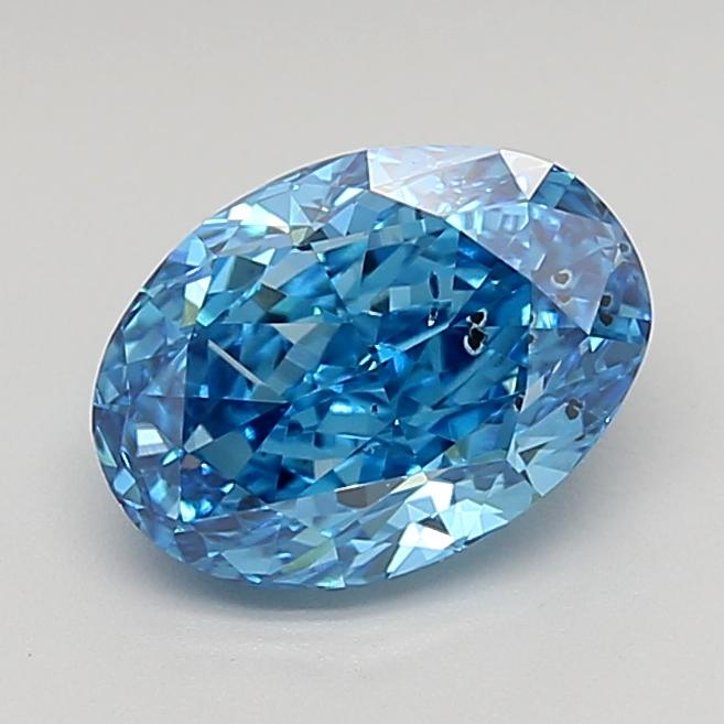 2.02 Ct. Fancy Vivid  Blue Oval Lab Grown Diamond