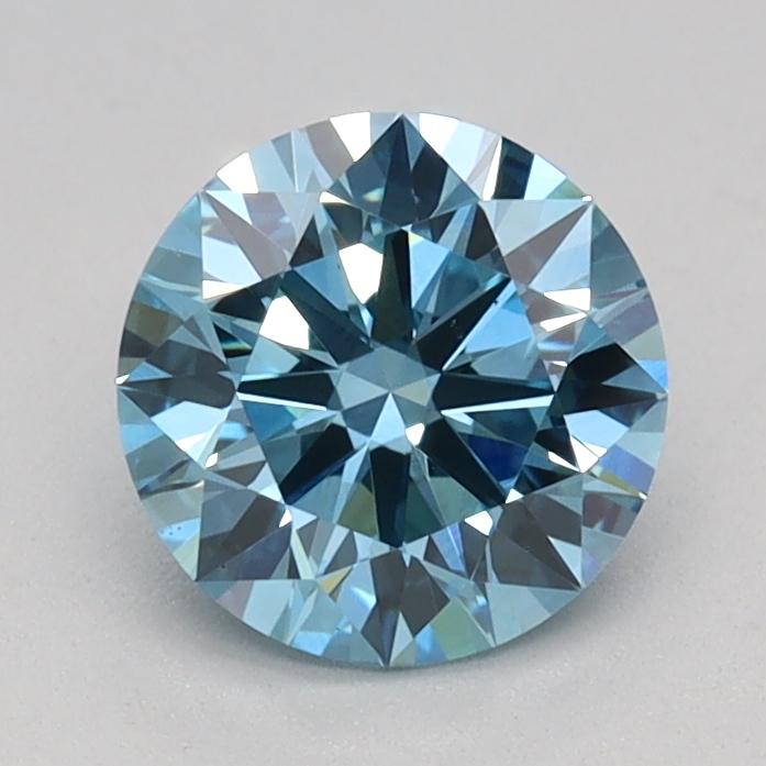 0.77 Ct. Fancy Vivid Blue Round Lab Grown Diamond