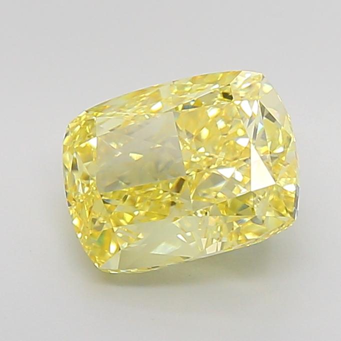 4.50 Ct. Fancy Vivid Yellow Cushion Lab Grown Diamond