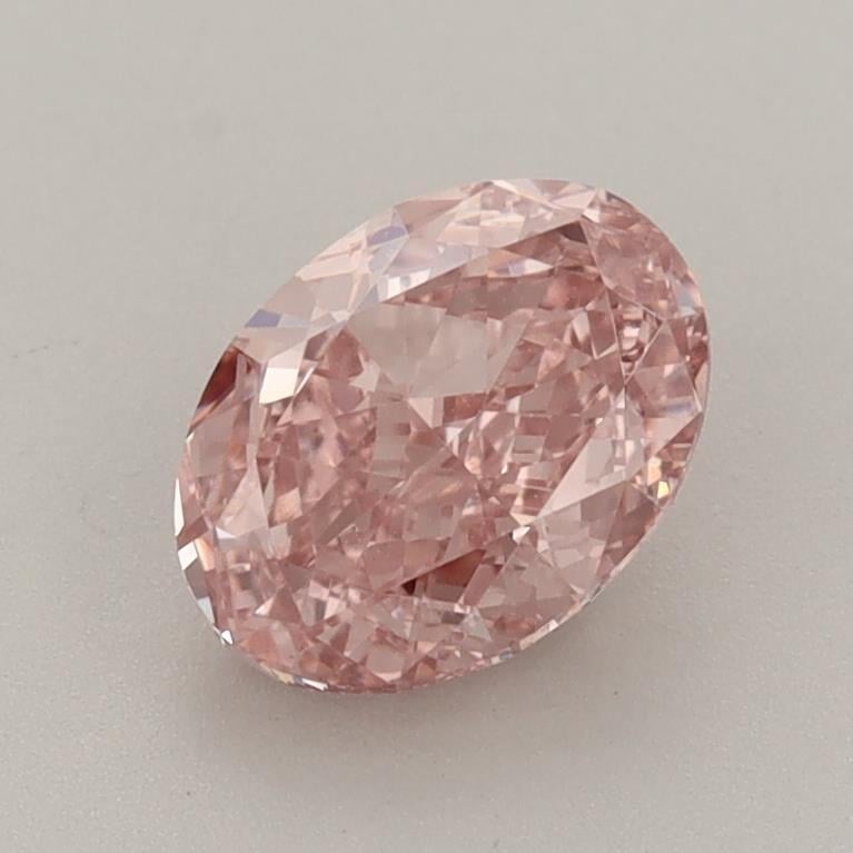1.30 Ct. Fancy Vivid Brownish Pink Oval Lab Grown Diamond