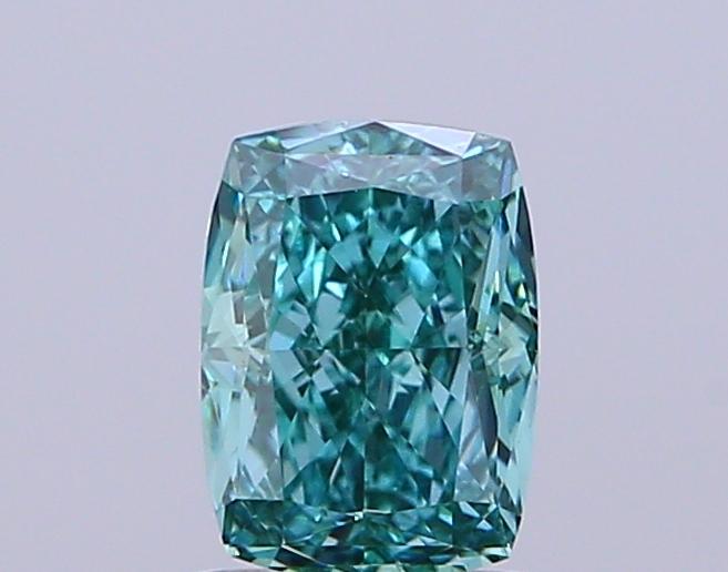 1.01 Ct. Fancy Vivid Green Cushion Lab Grown Diamond