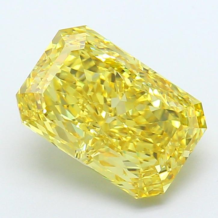 3.73 Ct. Fancy Vivid  Yellow Radiant Lab Grown Diamond