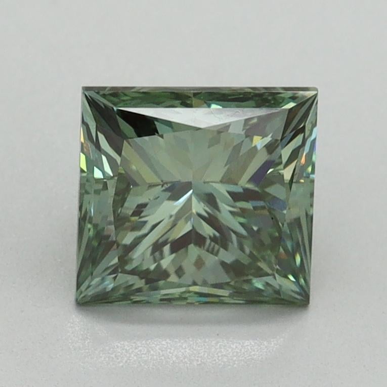 1.52 Ct. Fancy Vivid Green Princess Lab Grown Diamond