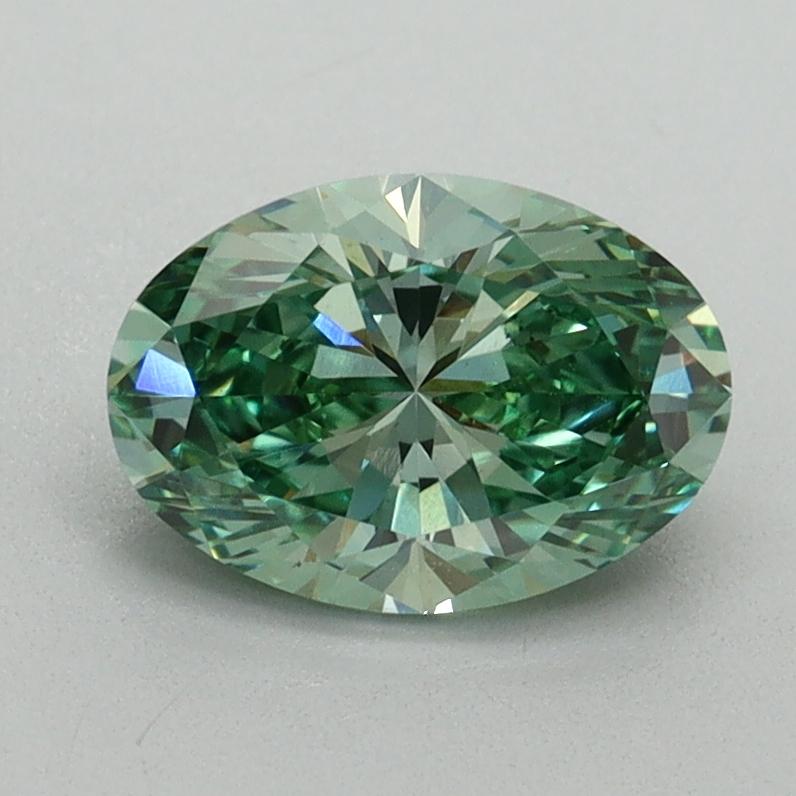 1.17 Ct. Fancy Vivid Green Oval Lab Grown Diamond