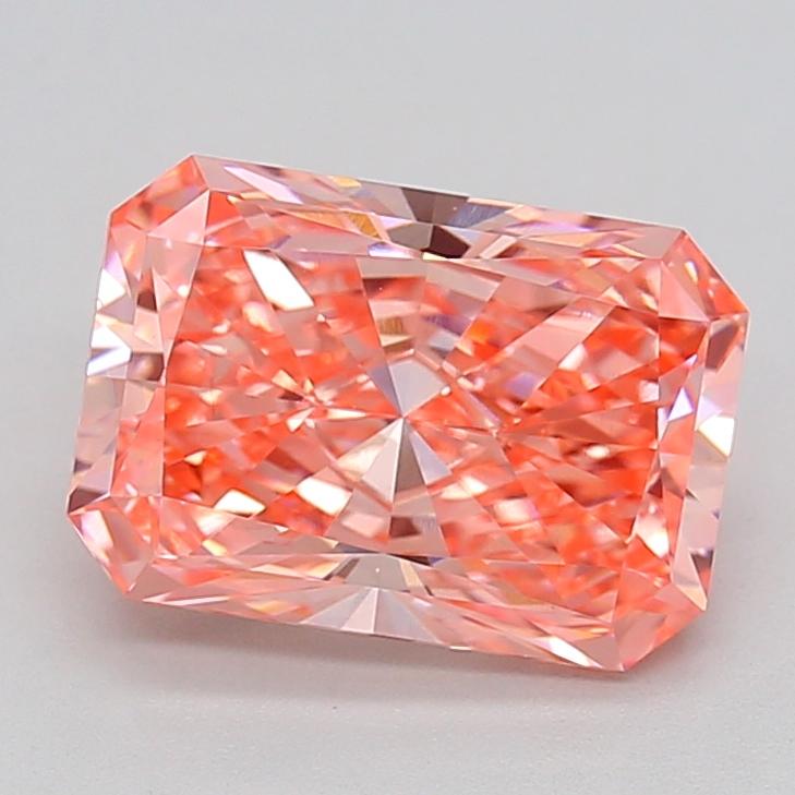 3.07 Ct. Fancy Vivid  Pink Radiant Lab Grown Diamond