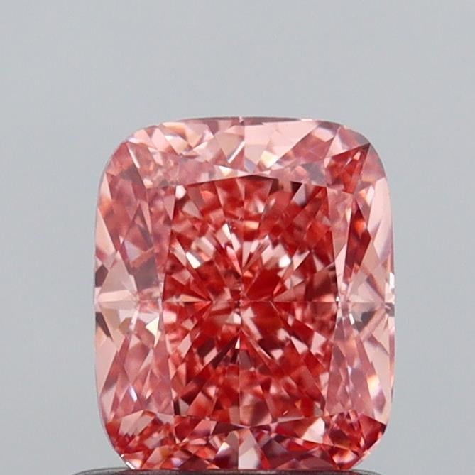 1.09 Ct. Fancy Vivid  Pink Cushion Lab Grown Diamond