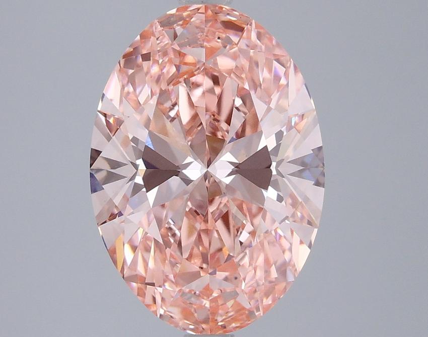 4.06 Ct. Fancy Vivid Pink Oval Lab Grown Diamond