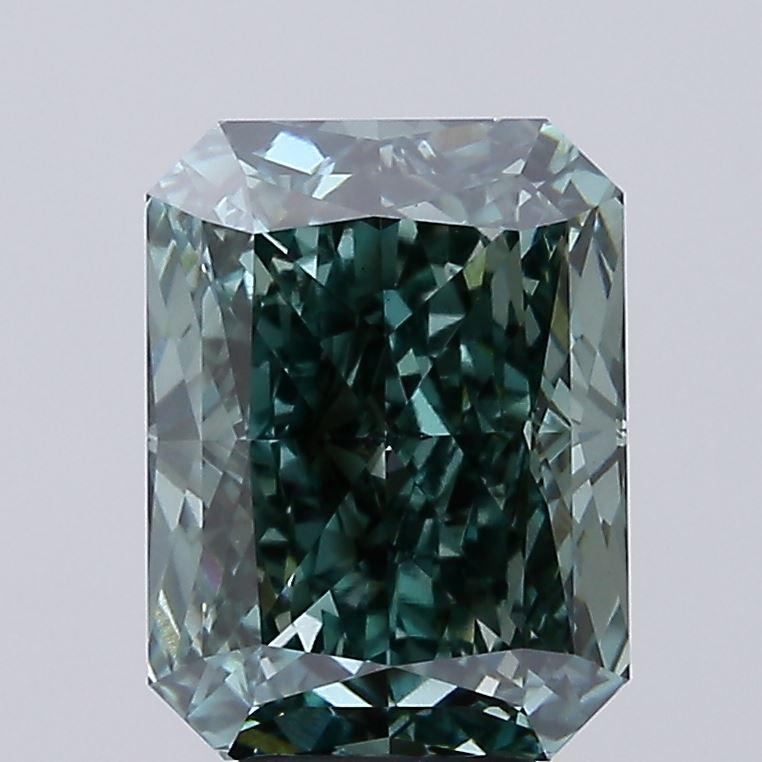 6.26 Ct. Fancy Intense  Green Radiant Lab Grown Diamond