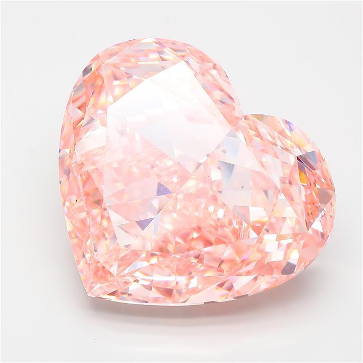 45.54 Ct. Fancy Intense Pink Heart Lab Grown Diamond