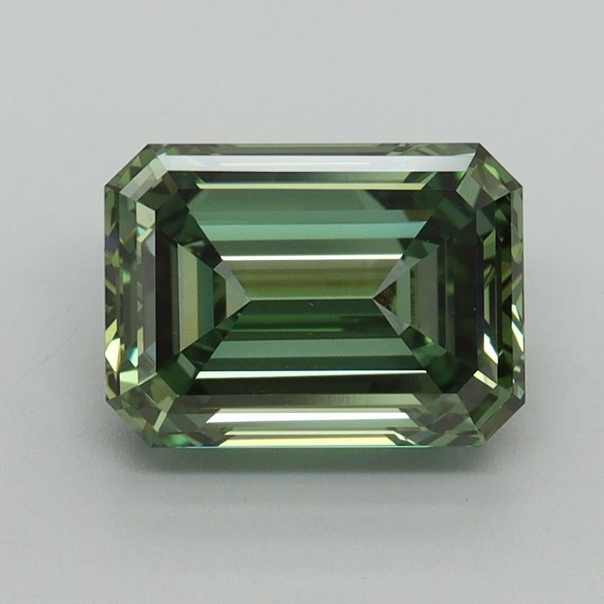 2.53 Ct. Fancy Vivid Pacific Green Emerald Lab Grown Diamond