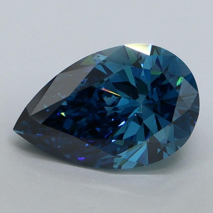 2.32 Ct. Fancy Vivid Malibu Blue Pear Lab Grown Diamond