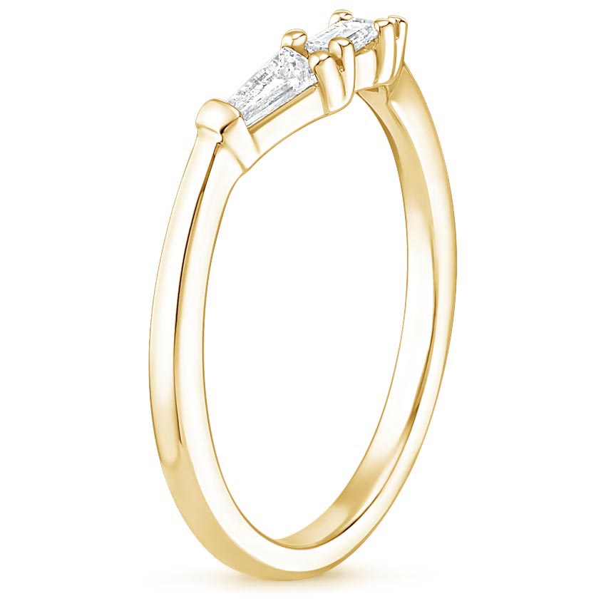18K Yellow Gold Tapered Baguette Diamond Ring, large side view